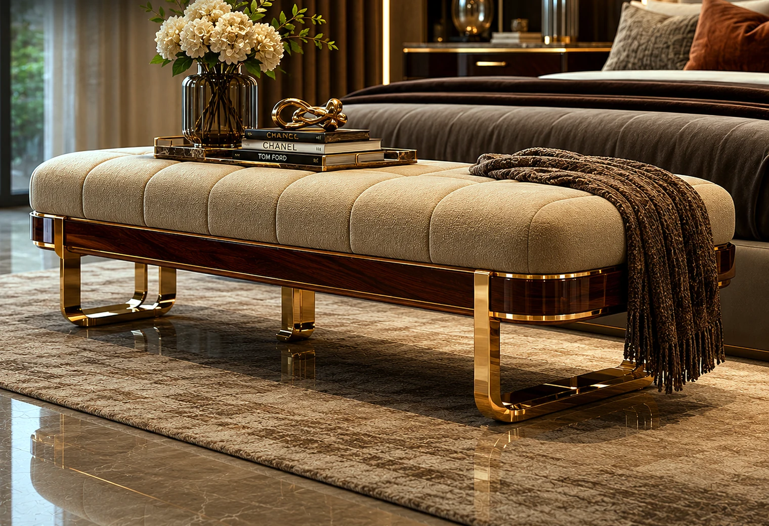 Luxury Ottoman Bench — luxury home furniture procurement visual