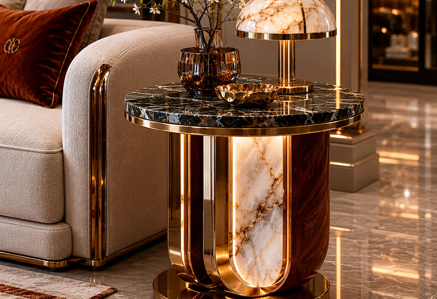 Marble Side Table — luxury home furniture procurement visual