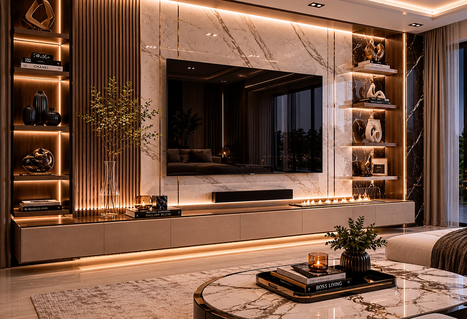 TV Wall Panel System — luxury home furniture procurement visual