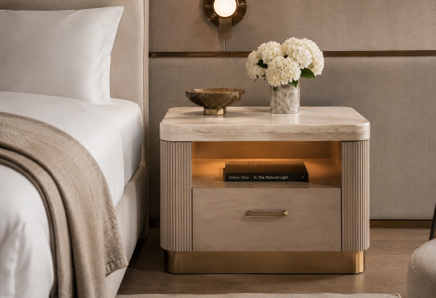 Bedside Nightstand — premium hotel furniture reference image